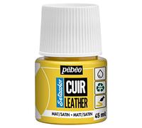 Pebeo-Setacolor Cuero-Pintura acrílica para cuero y polipiel -Personalización de bolsos, zapatos, zapatillas -Resistente a arañazos, dobleces y roces - Acabado mate/satinad o-Amarillo Brillante -45 ml