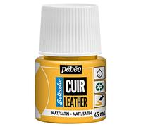 Pebeo -Setacolor Cuero -Pintura acrílica para cuero y polipiel -Personalización de bolsos, zapatos, zapatillas -Resistente a arañazos, dobleces y roces - Acabado mate/satinado -Amarillo Girasol -45 ml