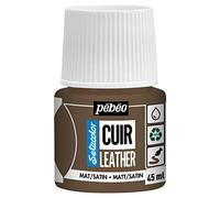 Pebeo - Setacolor Cuero - Pintura acrílica para cuero y polipiel -Personalización de bolsos, zapatos, zapatillas -Resistente a arañazos, dobleces y roces -Acabado mate/satinado -Marrón Expresso -45 ml