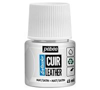 Pebeo - Setacolor Cuero - Pintura acrílica para cuero y polipiel - Personalización de bolsos, zapatos, zapatillas - Resistente a arañazos, dobleces y roces - Acabado mate/satinado- Blanco puro - 45 ml