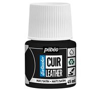 Pebeo - Setacolor Cuero - Pintura acrílica para cuero y polipiel - Personalización de bolsos, zapatos, zapatillas - Resistente a arañazos, dobleces y roces -Acabado mate/satinado -Negro Extremo -45 ml