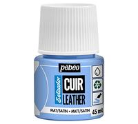 Pebeo - Setacolor Cuero - Pintura acrílica para cuero y polipiel - Personalización de bolsos, zapatos, zapatillas - Resistente a arañazos, dobleces y roces - Acabado mate/satinado - Azul Hielo - 45 ml