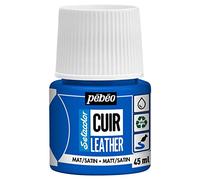 Pebeo - Setacolor Cuero - Pintura acrílica para cuero y polipiel - Personalización de bolsos, zapatos, zapatillas - Resistente a arañazos, dobleces y roces - Acabado mate/satinado - Azul Océano -45 ml