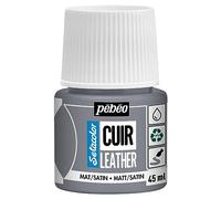 Pebeo - Setacolor Cuero - Pintura acrílica para cuero y polipiel - Personalización de bolsos, zapatos, zapatillas - Resistente a arañazos, dobleces y roces -Acabado mate/satinado -Gris hormigón -45 ml