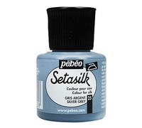 PEBEO Setasilk - Pintura para tela de seda, botella de 45 ml, color gris plateado
