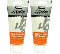 PEBEO Studio Acrylics Auxiliaries - Pasta para Relieve de Alta Densidad (100 ml), Color Blanco (Paquete de 2)