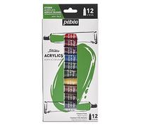 PEBEO - Studio Acrylics - Juego de colores acrílicos de calidad profesional - 12 tubos, 12 ml