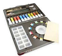 Pebeo Studio Acuarela Instalado En Metal Lata Estuche Pinturas/Paleta/Pinceles