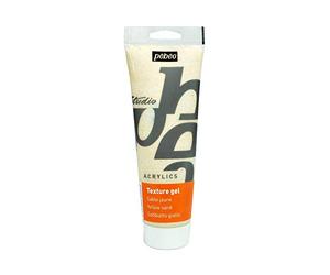 Pébéo Studio - Gel con Textura arenosa para Pintura acrílica (250 ml), Color Amarillo