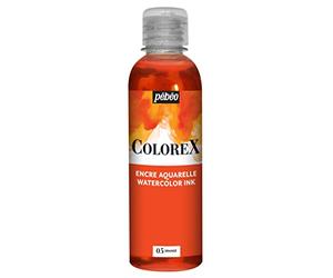 Pebeo - Tinta Colorex 250 ML Naranja - Tinta para acuarela Colorex Pebeo - Tinta Naranja de acabado aterciopelado - Tinta de dibujo multiuso para todos los medios - 250 ML - Naranja