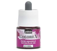 Pébéo - Tinta Colorex 45 ML Carmín - Colorex Tinta Acuarela Pébéo - Tinta rosa Representación aterciopelada - Tinta Dibujo Multiherramienta Todos los Soportes - 45 ML - Carmín