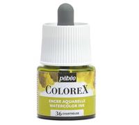 Pebeo - Tinta Colorex 45 ML Chartreuse - Tinta para acuarela Colorex Pebeo - Tinta Chartreuse de acabado aterciopelado - Tinta de dibujo multiuso para todos los medios - 45 ML - Chartreuse