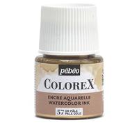 Pébéo - Tinta Colorex 45 ML Oro pálido - Colorex Tinta Acuarela Pébéo - Tinta dorada aterciopelada - Tinta Dibujo Multiherramienta Todos los Soportes - 45 ML - Oro Pálido