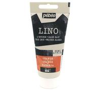 Pébéo Tinta Linograbado naranja 80 ml - Tinta Lino al Agua Ultra Pigmentada y Opaca, Impresión sobre linóleo y papel, Limpieza fácil