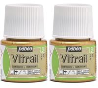 PEBEO Vitrail Efecto de vidriera Pintura para Cristal (45 ml), Color Dorado (Paquete de 2)