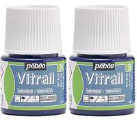 PEBEO Vitrail Vidriera (Cristal, Efecto Pintura para Telas claras (45 ml), Color Azul Cielo, Color Azul Cielo (Paquete de 2)