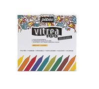 Pebeo Vitrea - Juego de rotuladores brillantes para cristal, varios colores