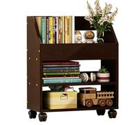 PEBFHSQW Carrito Organizador De Estantería Rodante Versátil - Organizador Móvil con Ruedas para Debajo del Escritorio, para Libros Material Oficina Hogar Estantes Diseño Compacto(Brown,3 Layers)