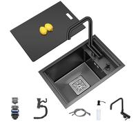 PEBFHSQW Invisible Para Barra De Cocina Fregadero Pequeño Con Sifón Empotrado Fregadero Un Seno Vehículos Recreativos Con Grifo Plegable Con Tapa Lavabo Acero Inoxidable Encimera herramienta