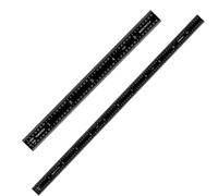 PEC Tools Juego de reglas de acero inoxidable 16R de 15,24 cm, 30,48 cm, flexible negro cromado, regla maquinista de alto contraste con marcas de 1/32, 1/64, 1/50 pulgadas y 1/100 pulgadas, fabricado