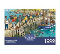 Pecado en el Pueblo pesquero Puzzle De Madera Impermeable DIY Puzzles De 1000 Piezas para Adultos Colorido Rompecabezas Juegos Desafiantes