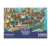 Pecado en el Pueblo pesquero Puzzle De Madera Impermeable DIY Puzzles De 1000 Piezas para Adultos Divertido Rompecabezas para Decoración del Hogar