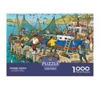 Pecado en el Pueblo pesquero Puzzle De Madera Impermeable Puzzles De 1000 Piezas para Adultos Desafiante Y Estimulante Rompecabezas para Juegos Educativos