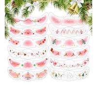 Pecas faciales de Navidad, herramienta de maquillaje de copo de nieve, estrellas, renos, parches faciales con purpurina de Navidad, para viajes, ocasiones especiales, eventos de otoño, fiesta de