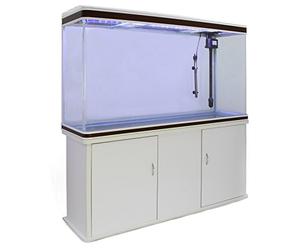 Pecera Acuario 300 litros para Peces de Agua Dulce,Tropicales + Marinos con Mueble Blanco,Calentador 300W Ajustable,Filtro,Bomba de Aire,Zona Observación 180º + Luz LED, 2 Años Garantía Eléctrica