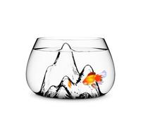 pecera Acuario de Cristal de Escritorio Creativo con Forma de Pico de montaña Elevado, Adornos Decorativos Transparentes.(19cm)