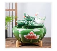 pecera acuario pecera de cerámica para peces dorados, flujo de circulación para el hogar, fuente de agua, sala de estar, oficina, escritorio, pecera, pecera de vidrio (C, 32 cm)