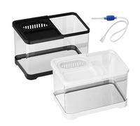 Pecera Betta - 11.81x7.48x7.09 In AS PP Acuario, Mini Pecera De Escritorio, Hábitat Decorativo Transparente | Elegante Acuario De Medusas, Tortugas, Guppy, Camarones, Para El Hogar, Dormitorio, Oficin