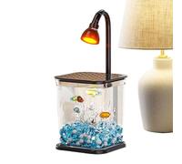 Pecera Betta - Mini iniciador de Acuario de 13,2 x 11,7 cm, usos versátiles | AS Decoraciones de Escritorio de paisajismo de Agua Clara, silenciosas y portátiles, con Facilidad, Mini pecera de Vidrio
