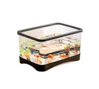 pecera Caja de acrílico Transparente for pecera pequeña, for Sala de Estar, Escritorio del hogar(Black,31.5 * 16.5 * 16.5cm)