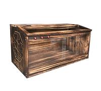 Pecera Caja de Vivarium de Madera Caja de Transporte de Tanque de Serpiente Lagarto Jaula Tanque de hábitat Caja de Tienda de Mascotas para el hogar Casa para Mascotas para Perros y Gatos (marrón 60 *