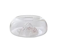 Pecera de Acuario Glass Aquarium Thickened Living Room Small Spherical Fish Tank Household Transparent Desktop Turtle with Raised Mountain Line Decoration