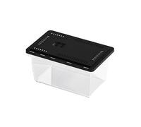 Pecera de Acuario Tanque de Peces doméstico for Mascotas, Tanque for Tortugas, contenedor Especial for Exteriores, Caja alimentación doméstica con Tapa Deslizante(Negro,17x11.5x10.5cm)