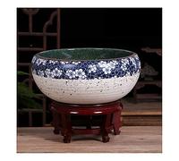 Pecera De Cerámica con Forma De Pez Dorado, Ideal para Sala De Estar, Escritorio, Cultivo De Peces, Cilindro Feng Shui, Pecera De La Suerte, Pecera Genial, B-50CM