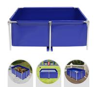 Pecera de lona, estanque rectangular plegable de 47.2x31.4x19.6 pulgadas con de acero inoxidable, revestimiento y válvula de drenaje, para patio trasero exterior, jardín, acuicultura, hidroponía