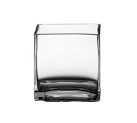 pecera Mini Acuario de Escritorio Cuadrado de Vidrio Engrosado for Sala de Estar con Base de Color Madera
