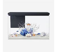 pecera Pecera con luz y Bomba, Sistema de filtración circulación, Acuario Vidrio Transparente Cuadrado, Tanque ecológico for el hogar