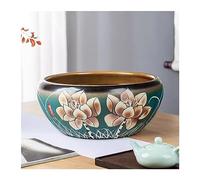 Pecera Pecera de cerámica Hecha a Mano, Cuenco de decoración for Sala de Estar de Escritorio, Maceta for Flor de Lirio de Agua, contenedor hidropónico, Tanque de Tortuga Acuario (Size : 24cm)
