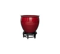 pecera Pecera de cerámica roja for Sala de Estar, Lavabo de Tortuga, pecera de pie, Estudio, Pintura y caligrafía, Cubo de Almacenamiento, Adornos Pecera Moderna
