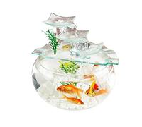 Pecera Pecera Dorada, pecera, pez Dorado, Adorno de Agua Corriente, Cristal, Mini Escritorio, hogar, Sala de Estar, Acuario, Kits de Inicio Cuenco de Peces (Color : C)
