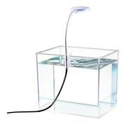 Pecera Pequeña - Decorativa Antideslizante, Kit De Acuario Para Peces Betta, Hábitat Acuático De Escritorio Con Luces LED | Exhibición Marina Miniatura Del Recinto Nano Del Ecosistema Para El Hogar, A