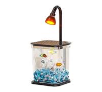 Pecera Pequeña para Peces Betta,Acuario con Iluminación para Bettas | Pecera Silenciosa Transparente Diseño Acuático para Camarones Cangrejos Escritorio Mesa Exterior Oficinas