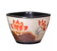 Pecera Pequeña Tanque de pez Dorado de cerámica Cuadrado Antiguo, Tanque de Agua Grande Antiguo for Sala de Estar, Tanque de Loto for Patio, Tanque de Lirio de Agua Kit De Pecera(53cm)