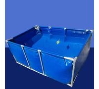 Pecera plegable de PVC Koi, piscina duradera sobre el suelo con marco de lona y tubos galvanizados (2 x 2 x 0,9 m), estanque ornamental temporal ideal para jardín y uso al aire libre