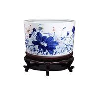 pecera Tanque de cerámica for Peces Jingdezhen, Tanque alimentación Tortugas for jardín al Aire Libre, terraza, pecera Decorativa, decoración Sala Estar, Escritorio(35x22cm)