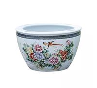pecera Tanque de Peces Decorativo de cerámica for Exteriores, Lavabo de cría de Lirios de Agua de Loto, Patio, jardín, decoración de peceras Pecera Moderna (Size : 63cm)